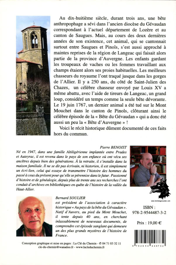 Livre Pierre Benoist - Bernard Soulier - Du sang dans la vallée, quand la Bête du Gévaudan rôdait entre Saugues et Langeac