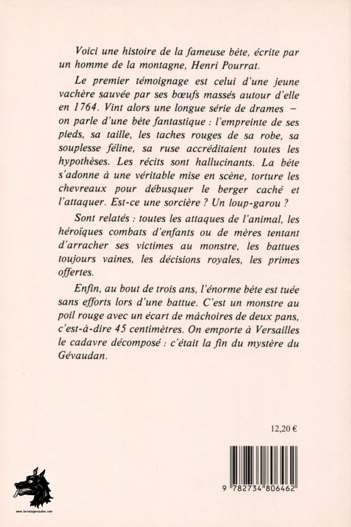Livre Henri Pourrat - faithful story of the beast of gevaudan
